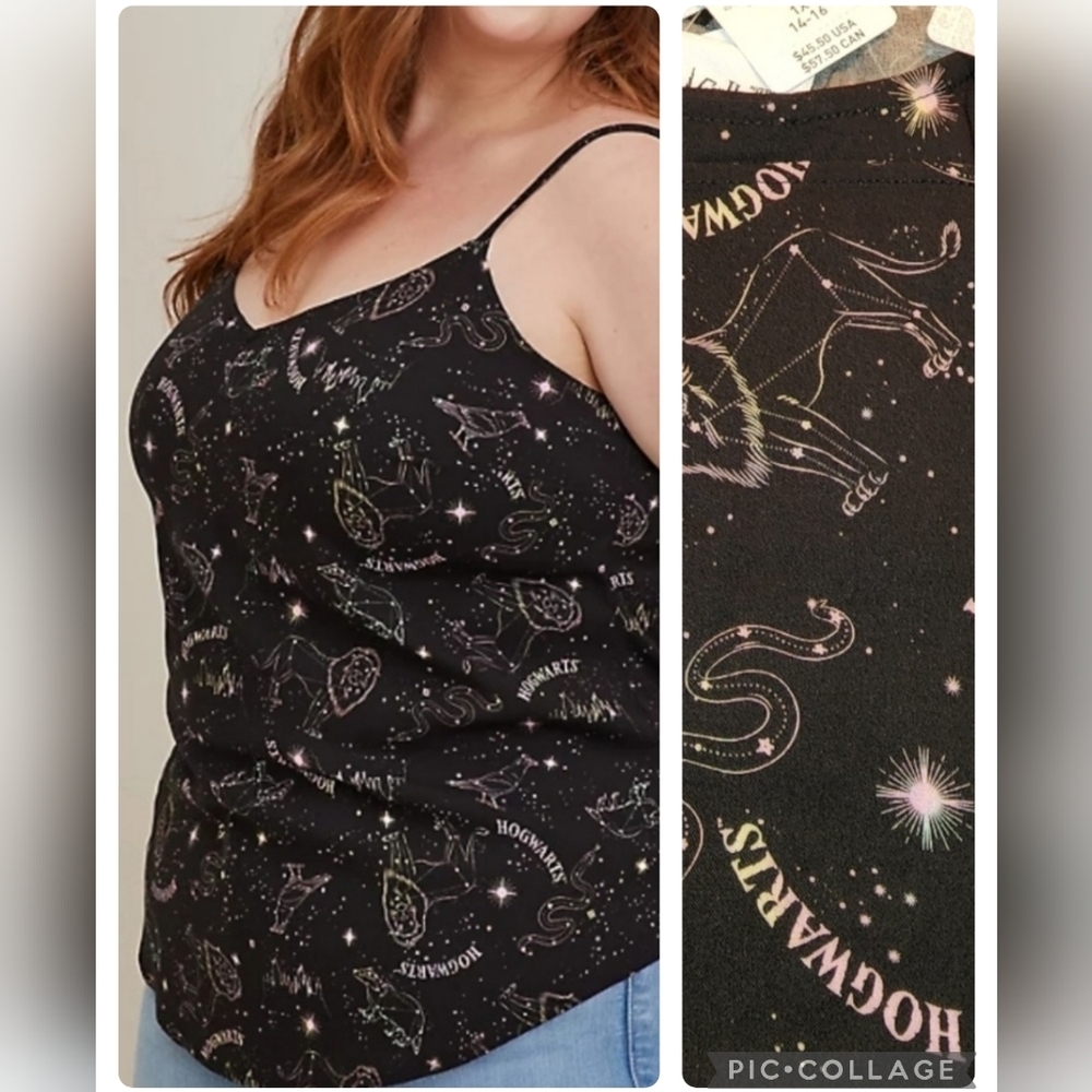 🆕️⚡️🧙‍♀️HARRY POTTER AVA CAMI - STRETCH CHALLIS CONSTELLATION BLACK🧙‍♀